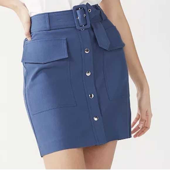 Nine West Dresses & Skirts - Nine West Snap Up Front Mini Skirt with Belt